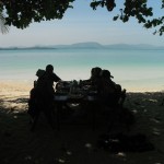 Lunch on the beach looking out to sea
