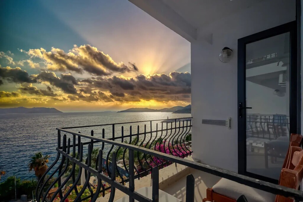 Photo from the balcony of an aquarius seaview room at the Aqua Princess Hotel Kas Turkey