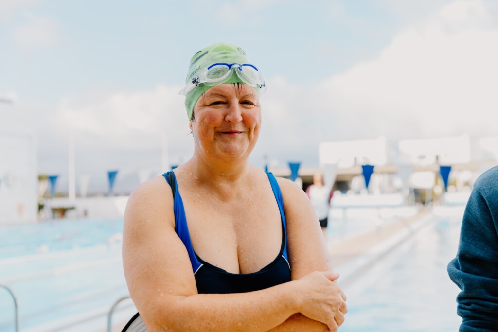 Swimmer poolside in La Santa Lanzarote