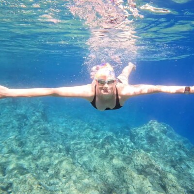 A swimmer under water in Turkey