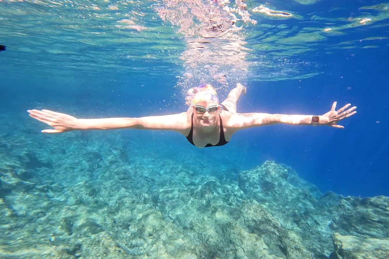 A swimmer under water in Turkey