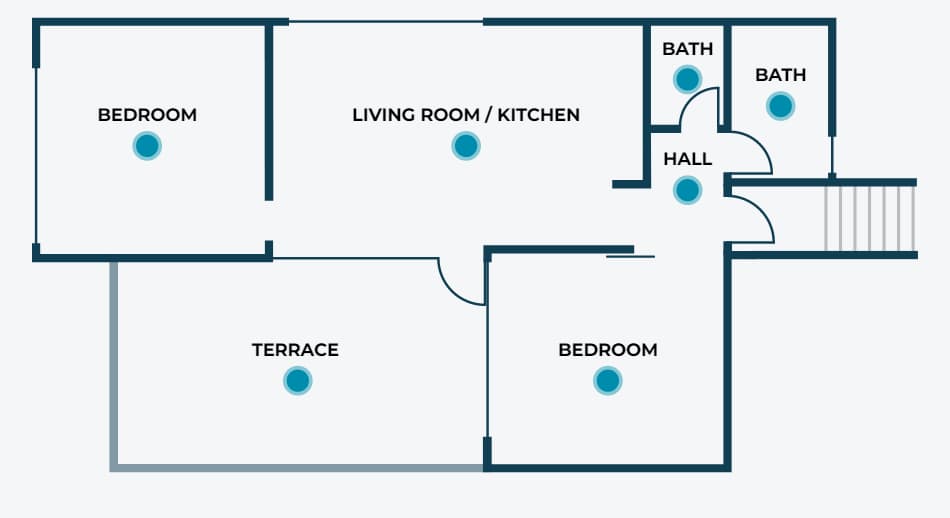 Floor plan of suite apartment La Santa