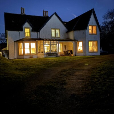 View of Traigh House Scotland at night